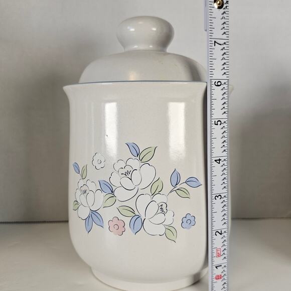 Chantilly Fleur de Lune Japan Stoneware Canister Set of 2 Floral Kitchen Vintage - Picture 8 of 12